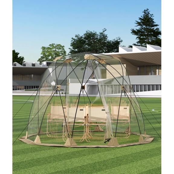10x10 ft 540° Clear Pop Up Bubble Tent 4-6 Person Weather Resistant Portable Camping Dome Shelter for Outdoor Camping Sports Events Fishing