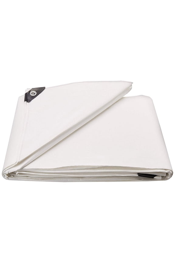 10x10 ft Heavy Duty White Tarp Tarpaulin Poly Camping Ground Sheet w/ Grommets