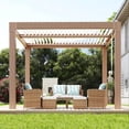 thumbnail image 1 of 10x10 ft Louvered Pergola, Outdoor Metal Pergola with Adjustable Roof Top, Reinforced Aluminum Frame, Integrated Drainage System, Hardtop Gazebo Shade for Backyard Patio Deck Garden, 1 of 7
