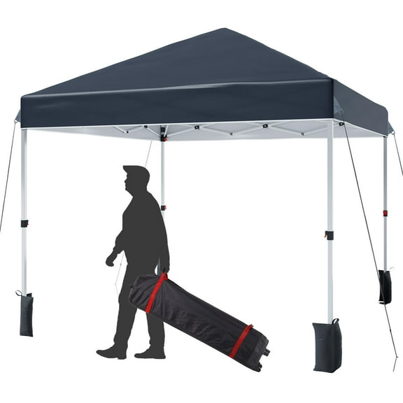 10x10 ft, patented center locking canopy tent, portable outdoor canopy tent, comes with hand wheel bag, suitable for outdoor use, height adjustable straight legs, waterproof and UV protection,white