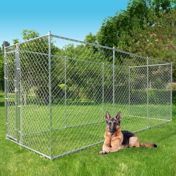 10x10Extra Large Outdoor Dog Kennel Without Roof Dog Pen For Outside With Secure Lock(10'L X 10'W X 6'H)