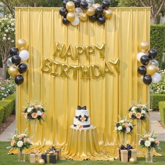 10x10FT Non-Shedding Glitter  Backdrop Curtain, Wrinkle-Free 5x10FT Backdrop Drapes for 2 Panels  Drop Cloth for Wedding Birthday  Shower Photography Graduations