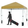 thumbnail image 1 of 10x10FT Pop-Up Canopy Tent with Wheeled Carry Bag & Weight Bags, Instant Portable Outdoor Shelter, Waterproof & UV Protected, Adjustable Height, Tan for Parties, Events & Patio, 1 of 8