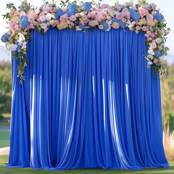 10x10FT Wrinkle Free Royal Blue Backdrop Curtains for Parties Blue Curtain Backdrop for Shower Soft Backdrop Drapes for Birthday Party Photography Stage Background Decor 5ft x 10ft, 2 Panels