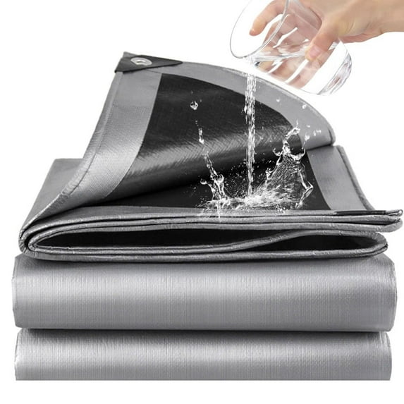 10x10FT Tarp, Eurhowing 12 Mil Tarps Heavy Duty Waterproof Poly Tarp Cover, UV & Tear Resistant Tarpaulin for Truck Construction Farm