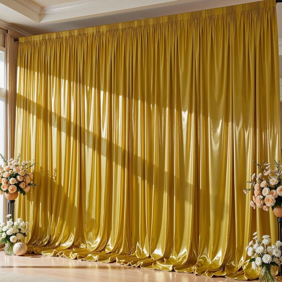 10x10ft Dark  Glitter Backdrop Curtain for Parties, Wrinkle Free Satin Photo Backdrop Drapes 2 Panels 5x10FT Shimmer  Drop Cloth for Wedding Birthday Photoshoot Photography Background Decor
