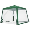 thumbnail image 1 of 10x10ft Easy Pop-Up Canopy, Pop Up Commercial Pop-Up Gazebo Tent, Waterproof Outdoor Screen Tent with Mesh Mosquito Netting Side Walls for Parties, Camping, Garden, Outdoor, Green, 1 of 7