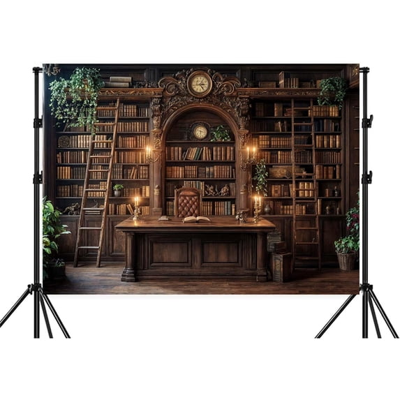 10x10ft Medieval Bookshelf Backdrop Vintage Bookcase Photography ...