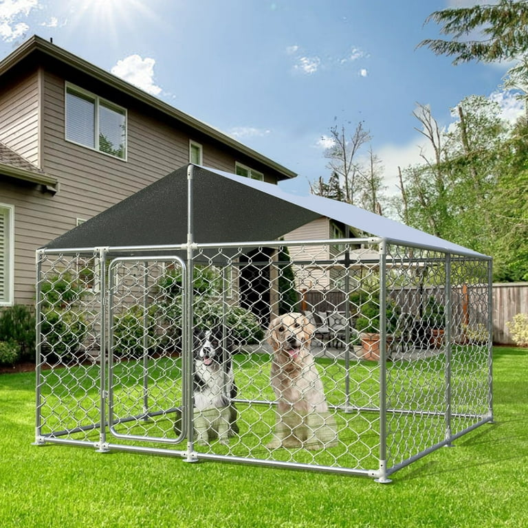 Walmart 10x10ft Heavy Duty Outdoor Pet Metal Dog Kennel with Anti Rust Cage and Waterproof Cover Walmart