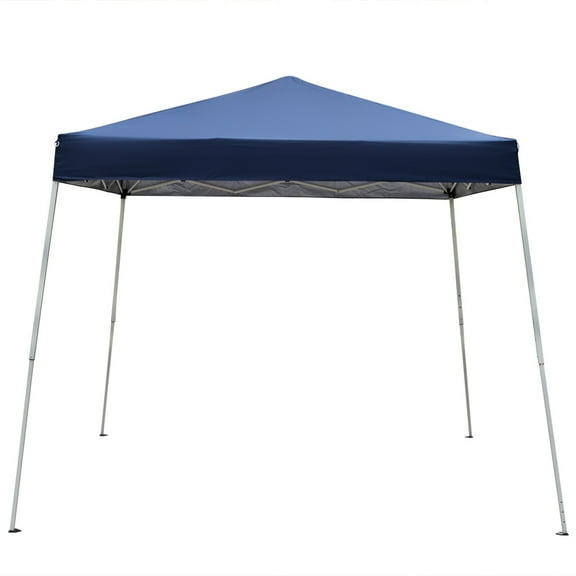 10x10ft Outdoor Pop Up Canopy Tent with Adjustable Height, Portable Folding Lightweight Gazebo Shade Tent with Powder Coated Steel Frame for Beach, Patio, Deck, Weather Proof, Easy Assembly, Blue