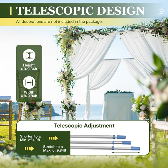 10x10ft Photography Backdrop Decor Stand Heavy Duty Telescopic Pipe & Drape Kit