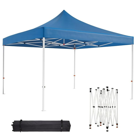 10x10ft Pop Up Canopy, Heavy Duty Instant Tent with Wheeled Carry Bag, All Season Commercial Sun Shelter, Portable Canopy Shelter for Patio, Backyard, Bench, Garden