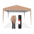 thumbnail image 1 of 10x10ft Pop Up Canopy Outdoor Portable Folding Instant Lightweight Gazebo Shade Tent w/Adjustable Height, Wind Vent, Carrying Bag - Tan, 1 of 5