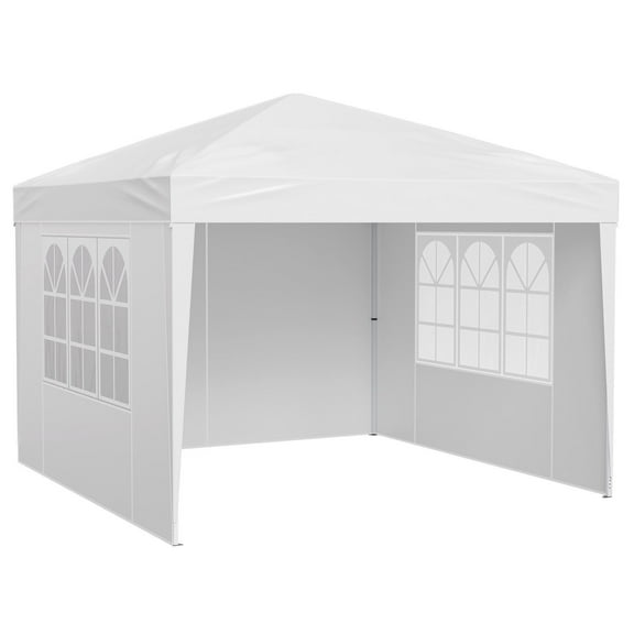 10x10ft Quick Setup Portable Gazebo with 3 Side Walls 2 Ventilation Windows Height Adjustable for Events Patios Backyards Parties Parking Lots
