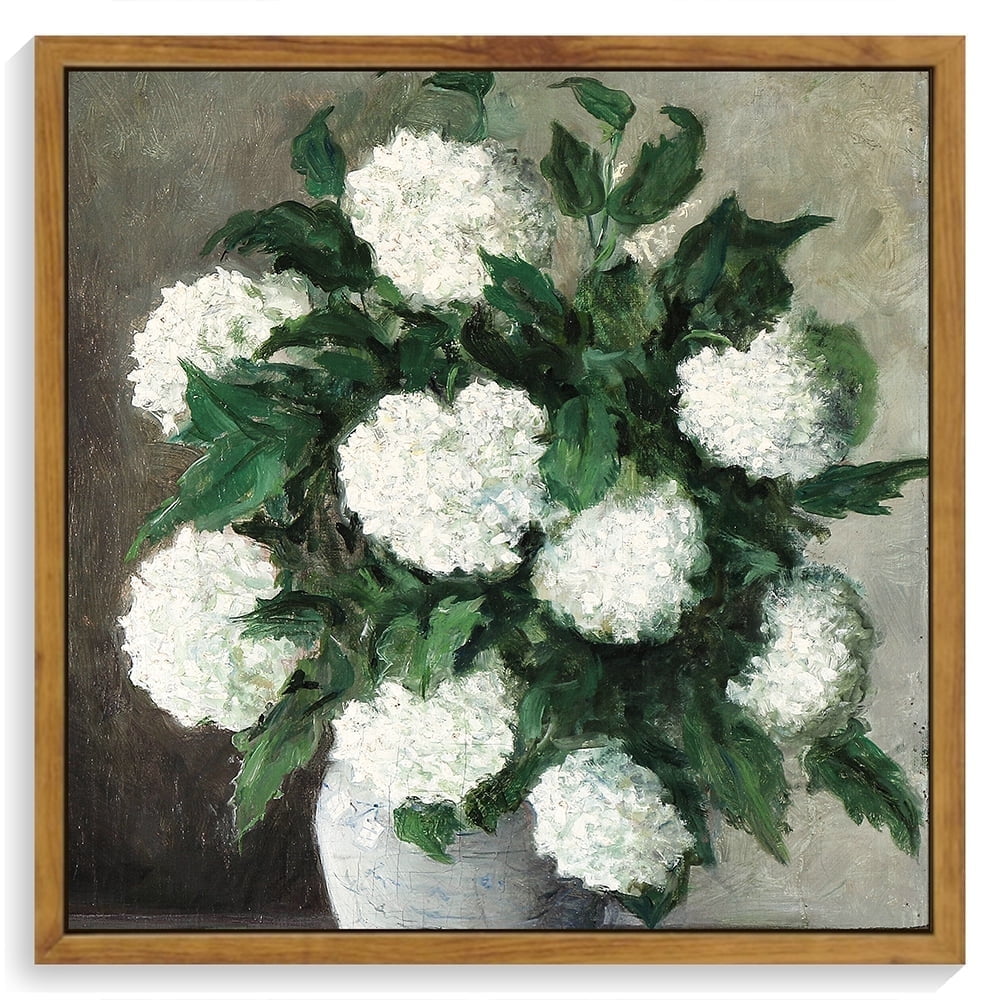 10x10in Natural Framed Hydrangeas Canvas Wall Art Vintage Flower Classic Wall Prints Modern Farmhouse Kitchen Bathroom Office Decor - Walmart.com