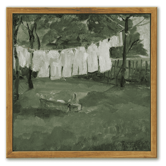 10x10in Natural Framed Landscape Canvas Wall Art Vintage Framed Laundry Room Classic Wall Prints Modern Farmhouse Bathroom Office Decor