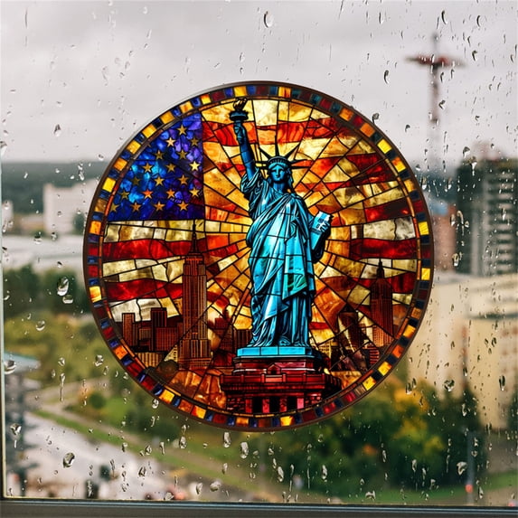 10x10inch Window Clings for 4th of July Decorations, Stained Glass ...