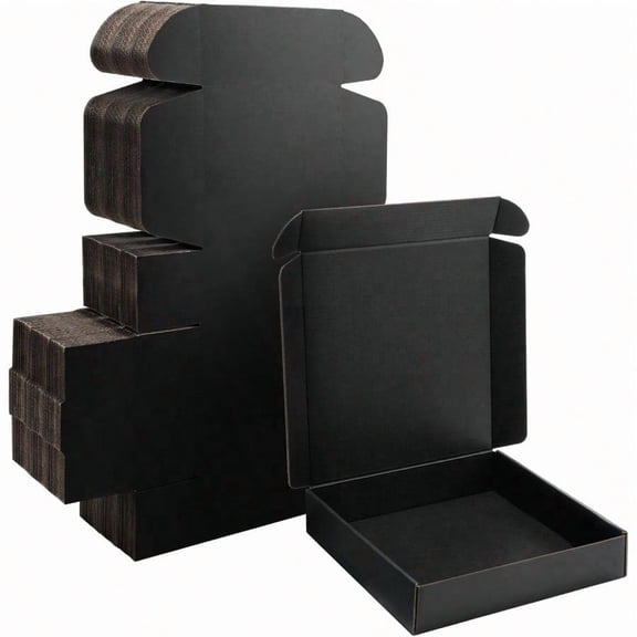 10x10x2 Black Shipping Boxes Small 25 Pack Corrugated Cardboard Mailer Boxes For Packaging Mailing Gift Giving Sturdy Perfect For Small Business Supplies Ecommerce