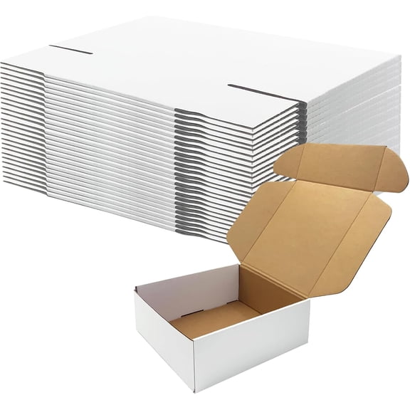 10x10x3 inch Shipping Boxes, White Corrugated Cardboard Box Literature Mailing Shipping Packaging Recyclable Storage Boxes and Craft Gifts Giving Products Business White Box Set of 25 (10''x10''x3'')