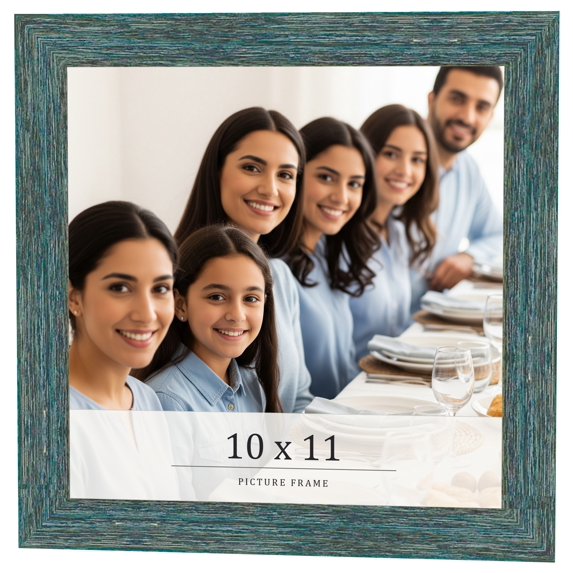 10x11 Frame Blue Rustic Barnwood Solid Wood Picture Frame Width 1.25 Inches | Interior Depth 0.5