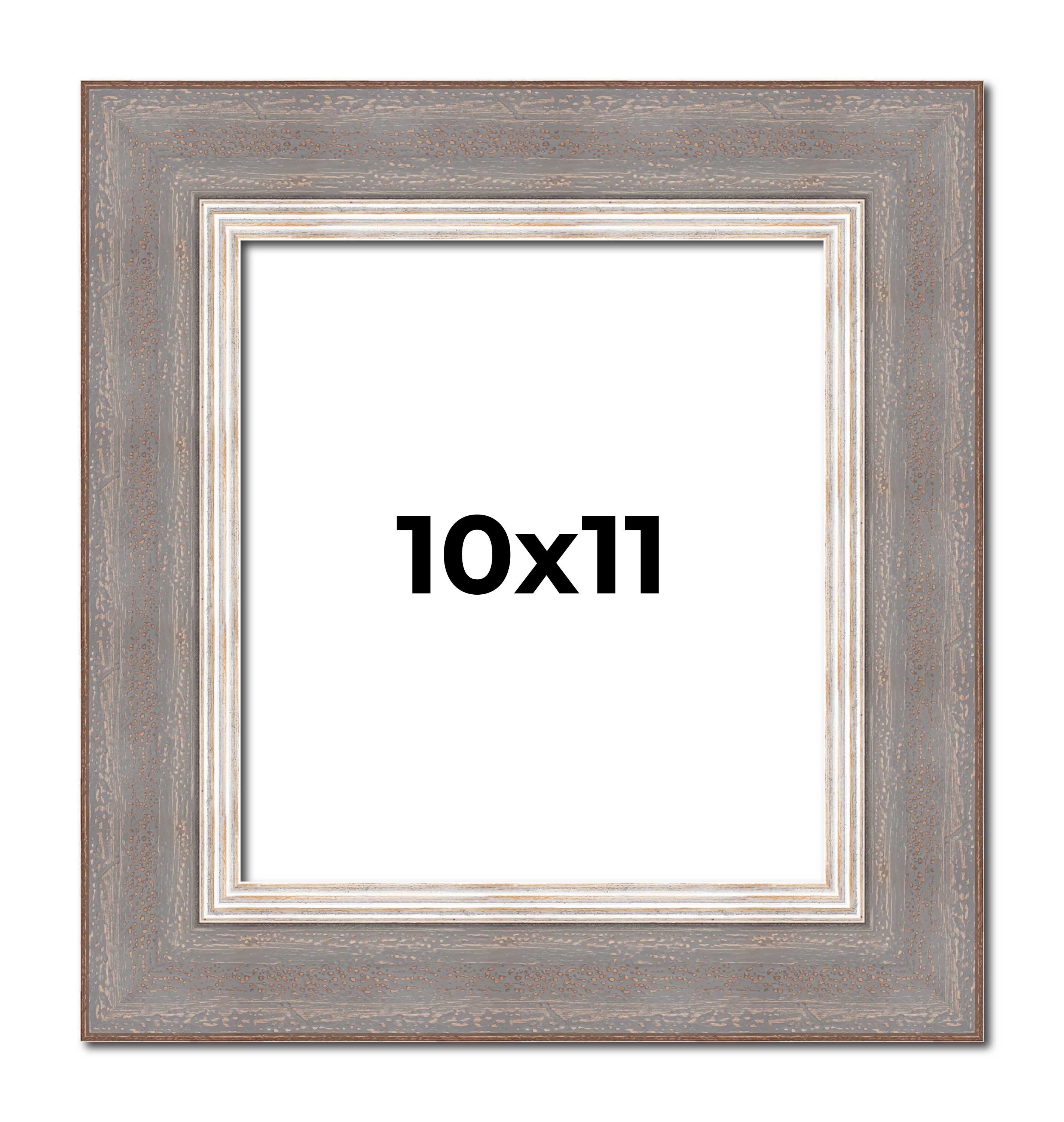 10x11 Frame Silver Real Wood Picture Frame Width 1.25 Inches