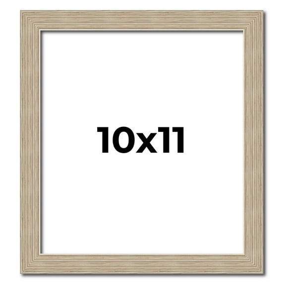 10x11 Frame Grey Solid Wood Picture Frame Width 1 Inches | Interior Frame Depth 0.5 Inches |