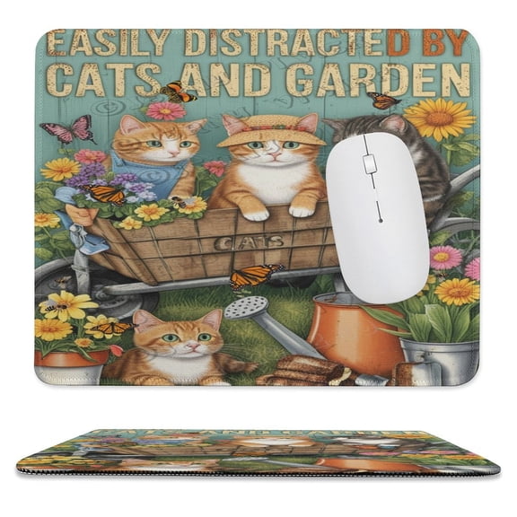 10x12 Cat-Themed Mouse Pad - Perfect for Gaming and Computer Use, Non-Slip, Stitched Edge, Ideal Gift for Men, Women, Kids - Birthday, Christmas
