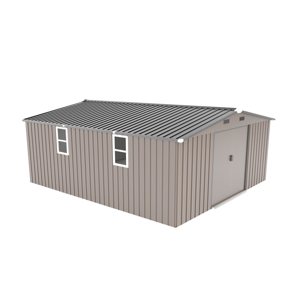 10x12 FT Multi-Purpose Outdoor Storage Shed with 2 Windows, Tool Shed, Bike Shelter & Pet House for Backyard & Garden