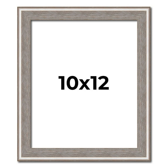 10x12 Frame Grey Real Wood Picture Frame Width 1.25 inches | Interior Frame Depth 0.5 inches | Hans