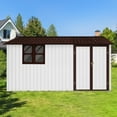 thumbnail image 1 of 10x12 Ft Outdoor Storage Sheds with Window and Vents, Metal Garden Tool Sheds with Bulit-In Hooks and Padlock, Waterproof Organization for Home/Backyard/Garden Tools/Lawn Storage, White, 1 of 7