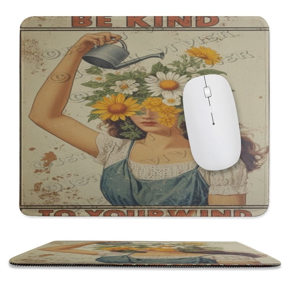 10x12 IN Mouse Pad - "Be Kind To Your Mind," Washable and Non-Slip, Ideal for Computer or Office, Great for Kids and Teens on Holiday Celebrations