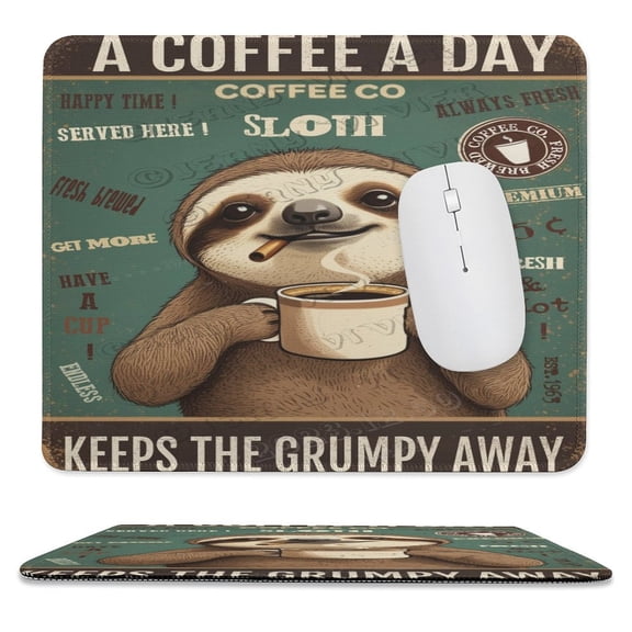 10x12 IN Mouse Pad - Cute Sloth Design, Comfortable and Washable, Great for Laptop or Wireless Mouse, Perfect for Women and Teens on Christmas