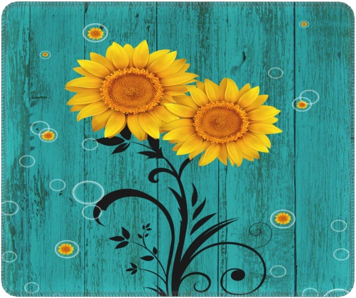 10x12 Inch Mouse Pad Sunflowers Vintage Farmhouse Country Floral