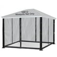 thumbnail image 1 of 10x12 Mosquito Netting for Gazebo Canopy, Universal Replacement Mosquito Netting 4-Door Zipper Black 4-Panel Sidewall Curtain (Net Only), 1 of 8