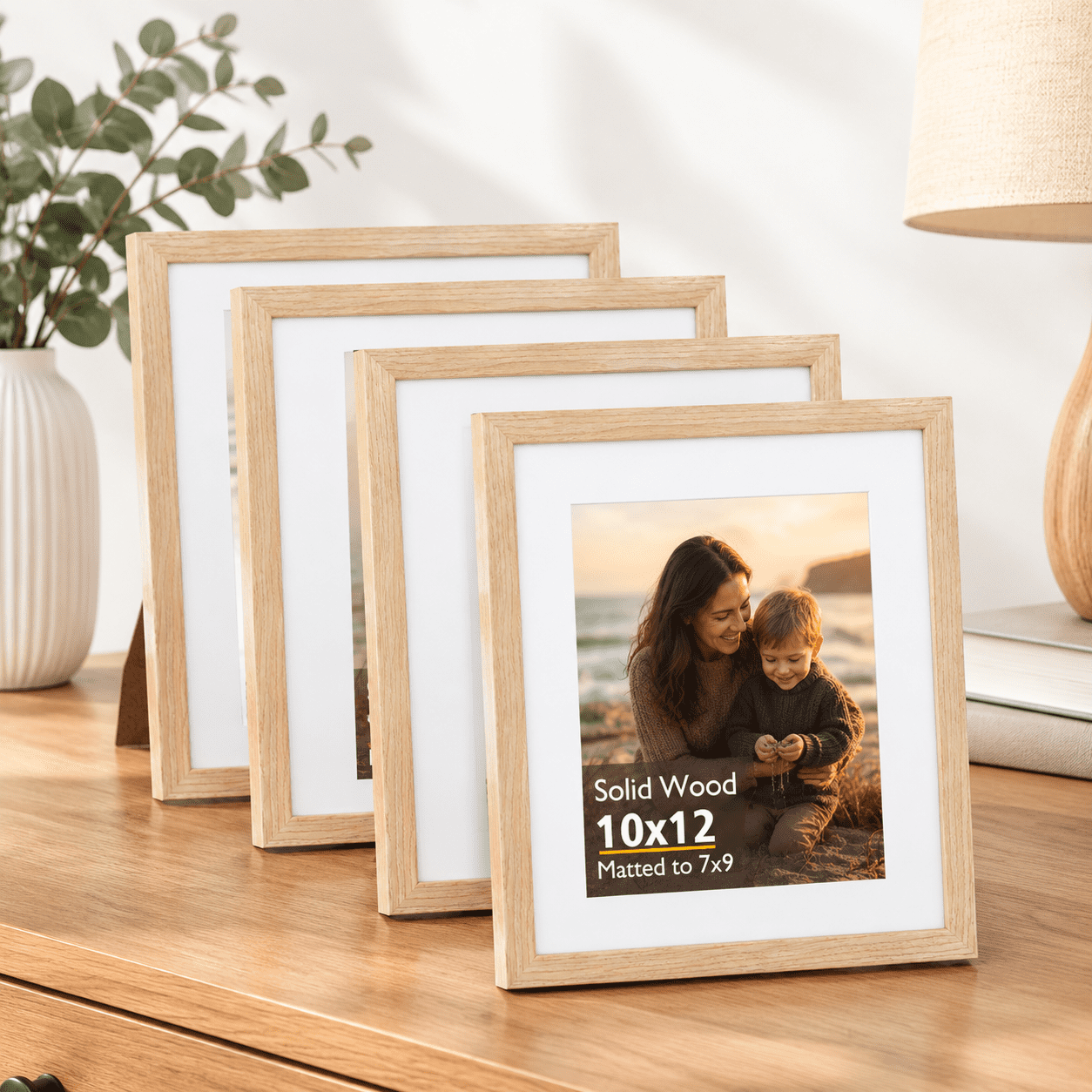 10x12 Picture Frame Solid Wood Frames With Plexiglfor Pictures 7x9 Mat ...