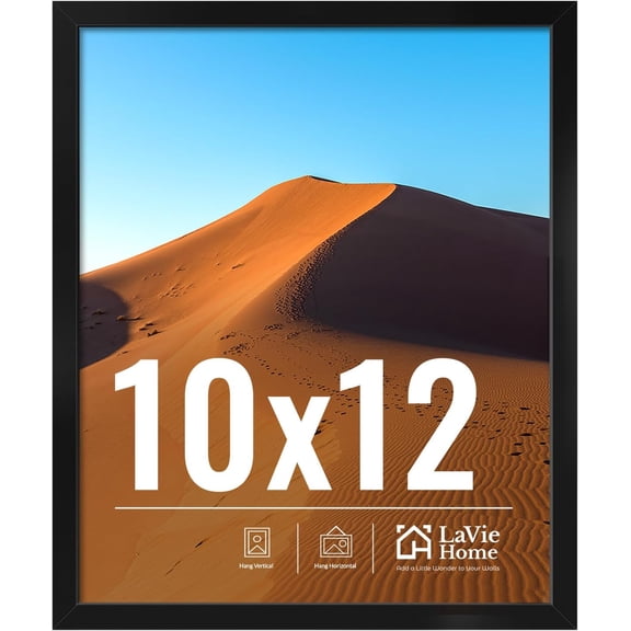 10x12 Picture Frame for Wall Display, 10x12 Black Picture Frame with HD Plexiglas, 10 x 12 Frame 1 Pack, Display Frame for Vertical or Horizontal, Classic Collection