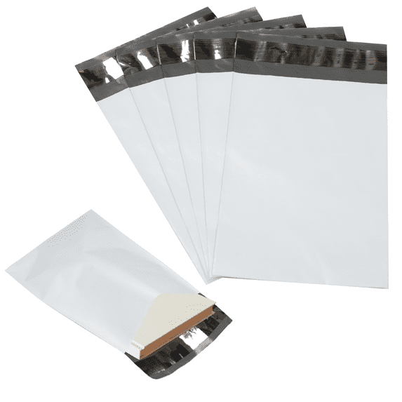 10x12 Poly Mailers Bags for Shipping Self-Adhesive Strip (White) 100-Pack