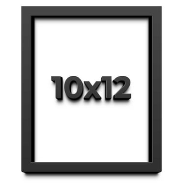 10x12 Shadow Box Frame Black | 1 inches Deep Real Wood Contemporary Shadowbox Display Frame | UV