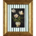 thumbnail image 1 of Home Decor Collection Moody Tulips with Watercolor Stripes Pine Green Vintage Antique Frame 10x12 Wall Art Decor, Rectangle Farmhouse Vintage Wall Art for Bedroom, Living Room, Bathroom, or Office, 1 of 2
