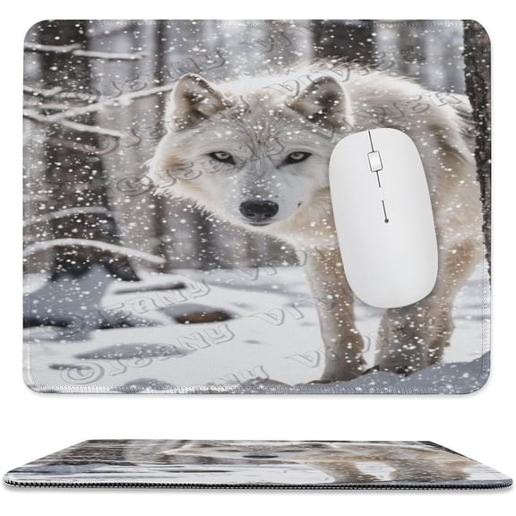 10x12 in Mouse Pad - Adorable Wolf Design, Washable and Non-Slip, Great for Computer Use, Perfect for Men and Girls on Birthdays or Christmas