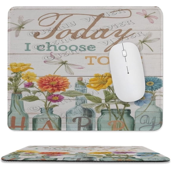10x12 in Mouse Pad - Today I Choose Be Happy, Comfortable and Portable, Perfect for Office or Home Use, Ideal for Kids and Girls on Holidays