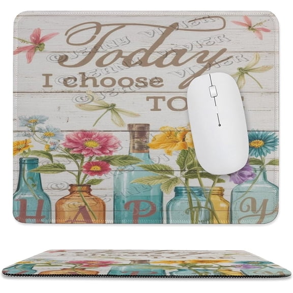 10x12 in Mouse Pad - Today I Choose Be Happy, Non-Slip Base, Perfect for Computer, Gaming, or Travel, Ideal for Women and Kids on Birthdays