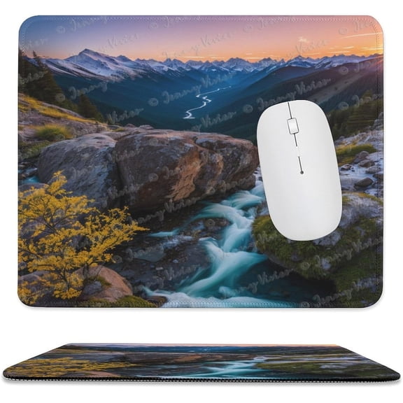10x12 inch Mouse Pad Square Winter Landscape Snowy Fields Frozen, Non-Slip Rubber Base Mousepad Cute Mousemat for Laptop Computer PC Office Home, Mountain Nature Mouse Pad A14