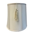 thumbnail image 1 of 10x12x12 Drum Tassel Lampshade, Eggshell Shantung Fabric, 1 of 5