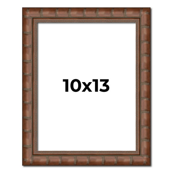 10x13 Dark Brown Bamboo Real Wood Picture Frame Width 1.5 inches | Interior Frame Depth 0.5 inches
