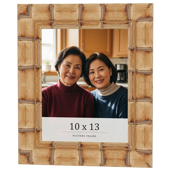 10x13 Frame Beige Real Wood Picture Frame Width 3 inches | Interior Frame Depth 0.5 inches |