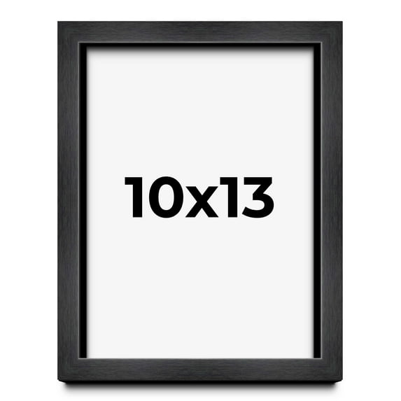 10x13 Frame Black Charcoal Grey Wood Textured Picture Frame | 0.75 Inch Moulding Width | Gunmetal