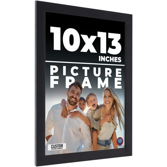 10x13 Frame Black Real Wood Picture Frame Width 0.75 inches | Interior Frame Depth 0.5 inches |