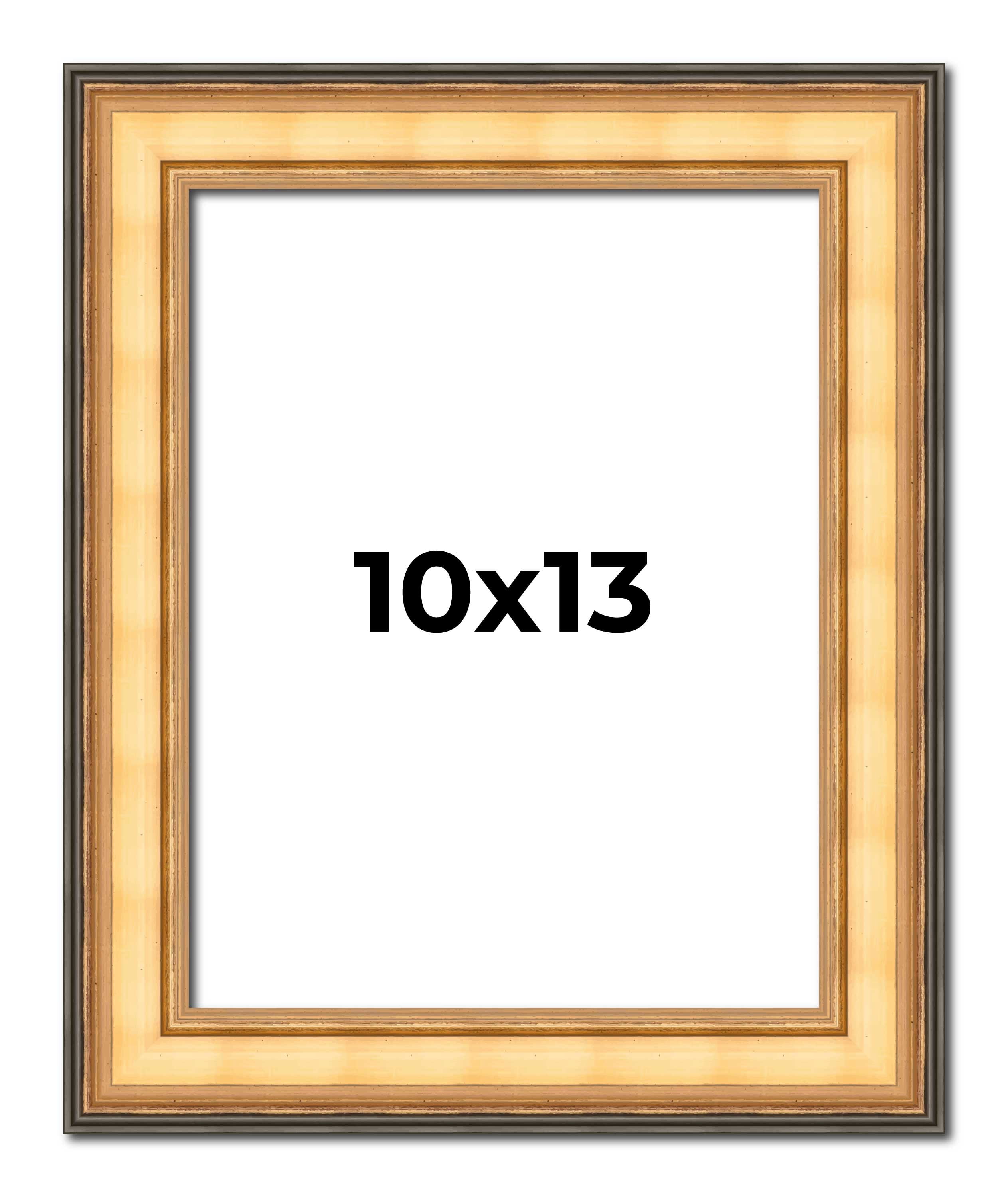 10x13 Frame Gold Plein Aire Solid Wood Picture Frame Width 2 Inches ...