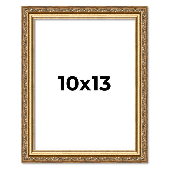 10x13 Frame Gold Solid Wood Picture Frame Width 1.25 Inches | Interior Frame Depth 0.375 Inches |